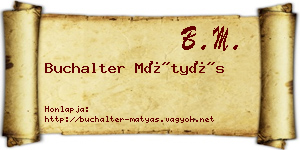 Buchalter Mátyás névjegykártya